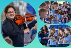 Children in  Rathdowney and Timahoe schools took part in Fiddle Fiesta.