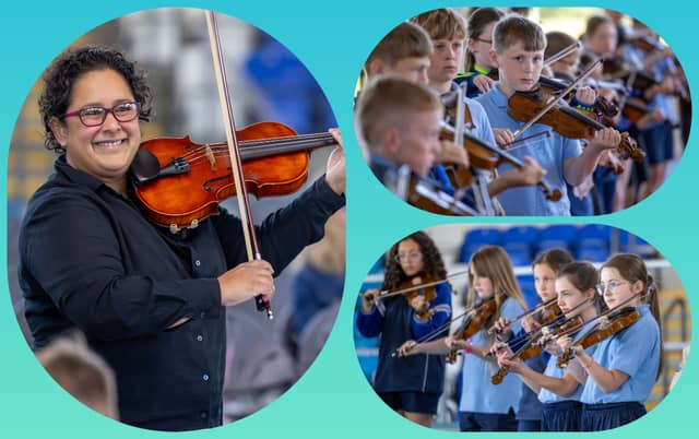 Children in Rathdowney and Timahoe schools took part in Fiddle Fiesta.