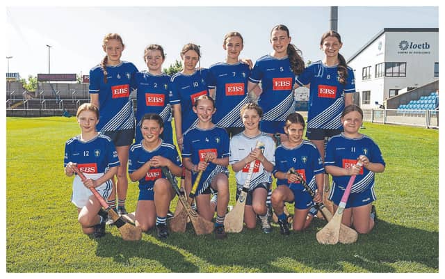 Castletown PS who played Holy Family NS in the Division 1 Camogie final at the Cumann na mBunscol finals in Laois Hire O’Moore Park. Picture: Alf Harvey.