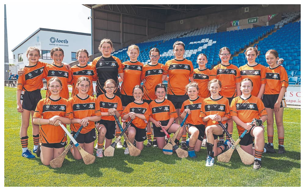 Paddock NS who played St Colman’s Stradbally in the Division 4 Camogie final at the Cumann na mBunscol finals in Laois Hire O’Moore Park. Picture: Alf Harvey.