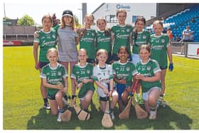 Clough NS who played Castlecuffe in the Division 5 championship camogie final at the Cumann na mBunscol finals in Laois Hire O’Moore Park. Picture: Alf Harvey.