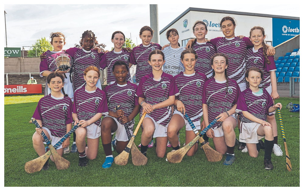 Tobar an Léinn NS Raheen who played Presentation PS Portarlington in the Division 2 Camogie Shield final at the Cumann na mBunscol finals in Laois Hire O’Moore Park. Picture: Alf Harvey.