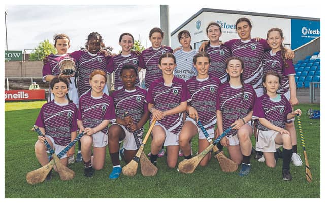 Tobar an Léinn NS Raheen who played Presentation PS Portarlington in the Division 2 Camogie Shield final at the Cumann na mBunscol finals in Laois Hire O’Moore Park. Picture: Alf Harvey.