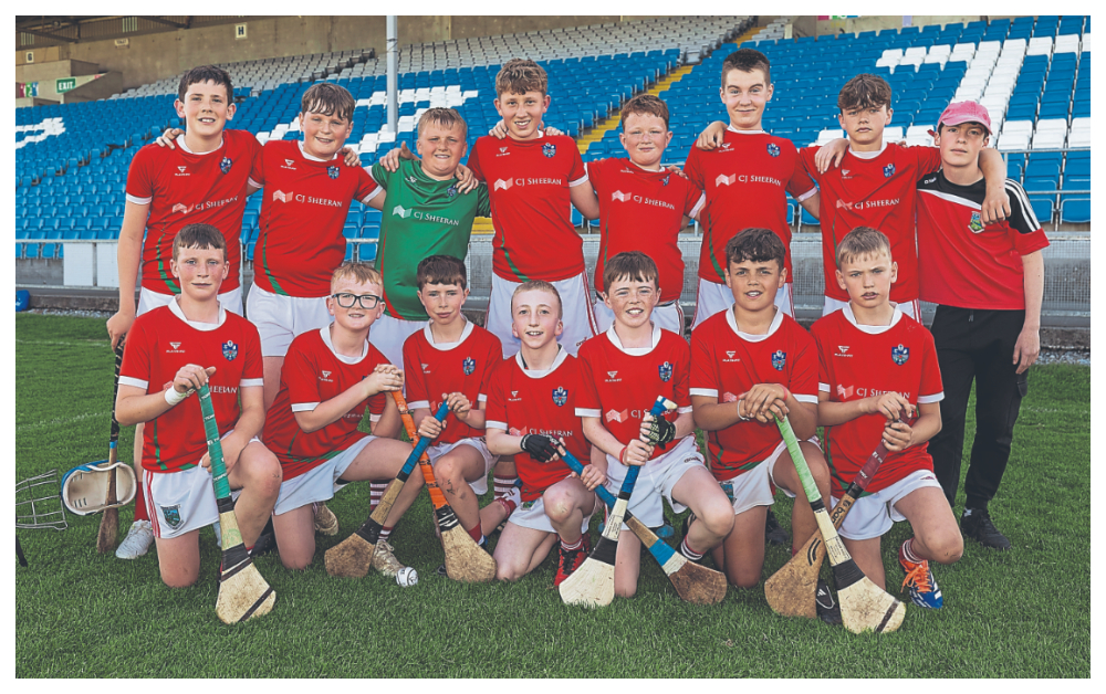St. Fintan’s BNS Mountrath who played Scoil Eoin Phoil Naofa II Ballyroan in the Division 3 Hurling final at the Cumann na mBunscol finals in Laois Hire O’Moore Park. Picture: Alf Harvey.