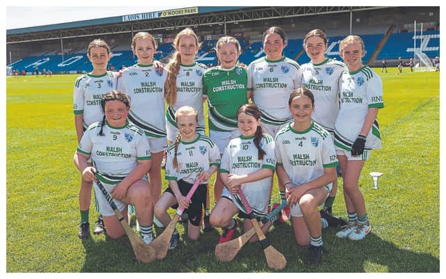 Rosenallis NS who played Clonaghadoo NS in the Division 3 Camogie Shield final at the Cumann na mBunscol finals in Laois Hire O’Moore Park. Picture: Alf Harvey.