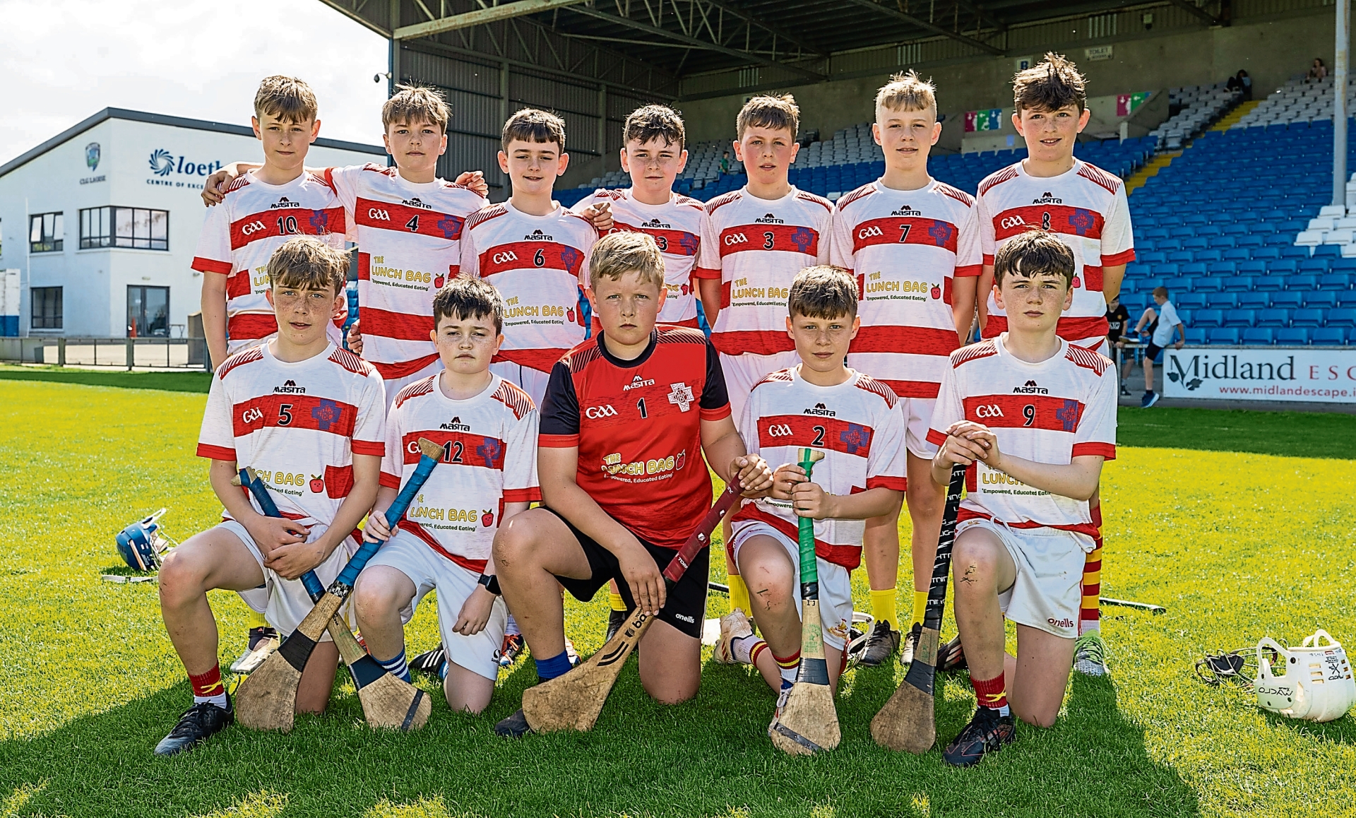 Our Lady’s Meadow Durrow who played Scoil Bhride Rathdowney in the Division 1 championship hurling final at the Cumann na mBunscol finals in Laois Hire O’Moore Park. Picture: Alf Harvey.