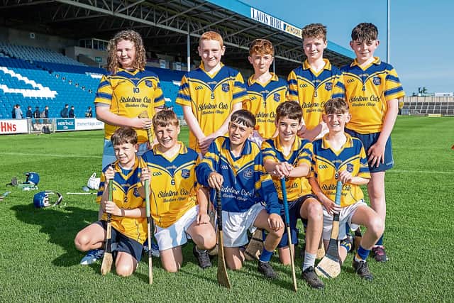 Carroll, having had a great game full-forward for Killadooley, finally got his name on the scoresheet as he blasted the ball into the Abbeyleix net for his school’s ninth goal. The game ended with a point from Hyland for Abbeyleix, but it was Killadooley who got their hands on the Roinn 1 Boys Shield in Laois Hire O’Moore Park. SCORERS AND TEAMS BELOW PICTURE.