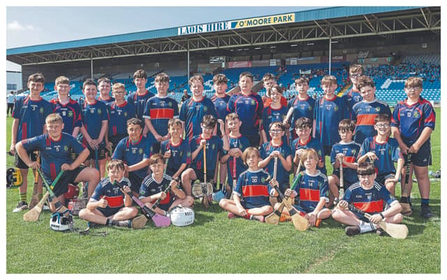 Gaelscoil Phortlaoise who played Holy Family NS in the Division 6 Hurling Shield final at the Cumann na mBunscol finals in Laois Hire O’Moore Park. Picture: Alf Harvey.