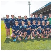 Holy Family NS who played Scoil Mhuire Abbeyleix in the Division 6 Camogie final at the Cumann na mBunscol finals in Laois Hire O’Moore Park. Picture: Alf Harvey.