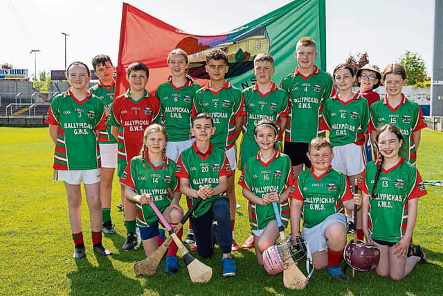 Coonan then turned provider, setting up Kian Delaney for a seventh Ballacolla goal before Delaney added an eighth himself and finished his outstanding performance with a final point from play, bringing his tally to 2-5. Ballacolla’s clinical finishing proved the difference in the end, as they pulled away late on to secure a well-deserved shield title. TEAMS AND SCORERS BELOW PICTURE.