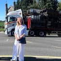 Senator Alison Comyn at the busy intersection at Collon, Co Louth