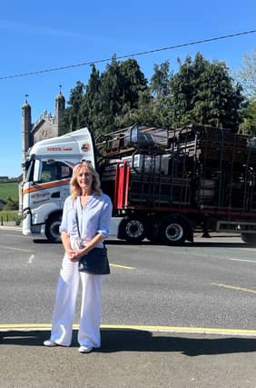 Senator Alison Comyn at the busy intersection at Collon, Co Louth