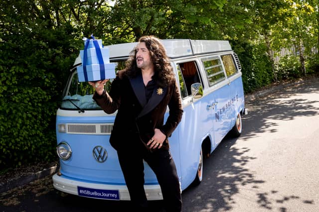 DWTS' Arthur Gourounlian launches Newbridge Silverware’s brand new ‘Legendary Blue Box’ campaign. Photograph supplied by Aileen O'Brien PR. Photo credit: Conor Healy / Picture It