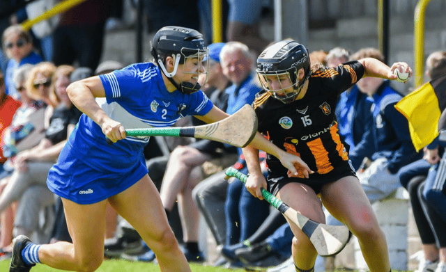 Kilkenny's Amy Brennan attempts to get past the challenge of Laois's Laura Finlay during last Monday's game in Freshford. Picture: Billy Culleton