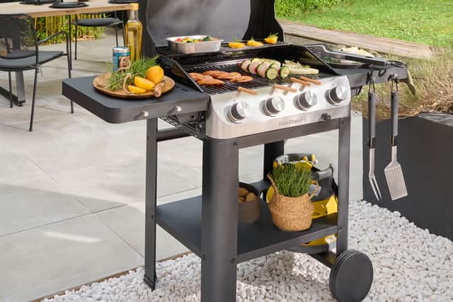 2. GoodHome Powell Black 4 Burner Gas BBQ, £200, B&Q