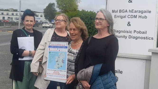 Campaigners Roseena Doherty Toner, Mary Orr, Betty Holmes and Noelle Duddy in Letterkenny