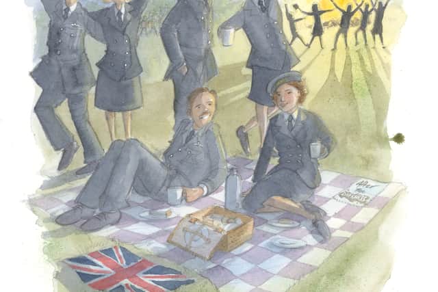 She celebrated the end of the war in Lincolnshire with with her sister, boyfriend and friends under skies lit by bonfires, yet the joy was tempered by fears over the ongoing conflict in the Far East and recent losses at Arnhem.