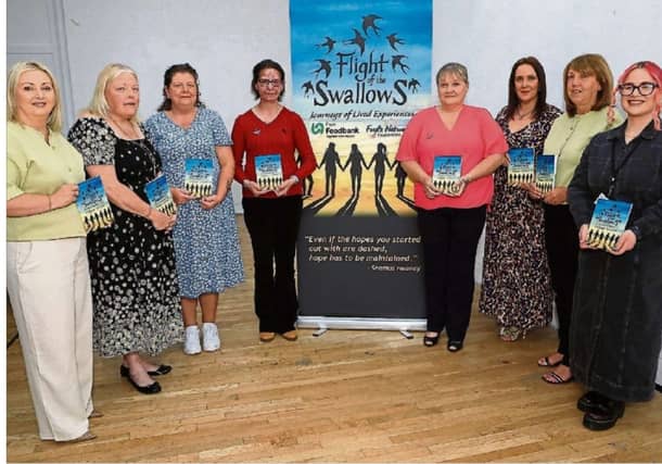 Launch of 'Flight of the ASwallows': Karen Mullan, Pam Lynch, Charlene Parkhill, Hester Long, Kim Heaney, Angela McNutt, Louise Kane & Bethany Moore. (PHOTO: Tom Heaney, nwpresspics).
