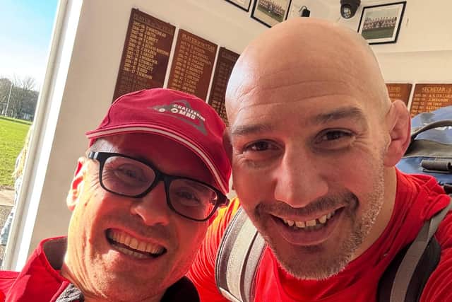 He plans to walk across the start line and cover the last mile on foot in order to show the disease, for which there is no cure, has not beaten him.