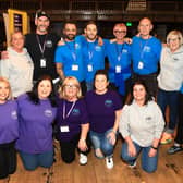 Gary Rutherford, founder/strategic co-ordinator, standing third from left, with his staff and volunteers at last year's Arc Fitness 'Health Fest NW' (Photo - Tom Heaney, nwpresspics)
