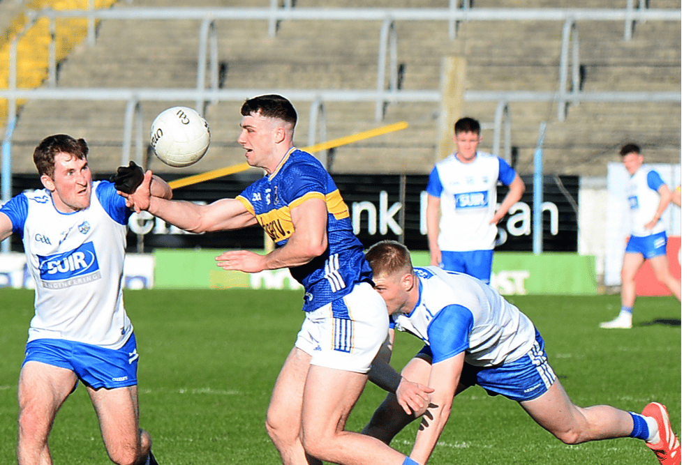 Waterford's James Power (left) and Tipperary's Kieran Costello in action during Saturday's game in Thurles. Picture: Michael Boland