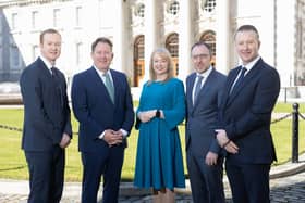 Pictured (L-R): William Walsh, SEAI CEO; Minister O’Brien; June Butler, SBCI CEO; Minister of State Troy; and Norman McDonnell, CEO of Connect Credit Union