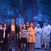 The principal cast members and ancestors of The Addams Family performing on stage at the Strand Theatre in Carrick-on-Suir