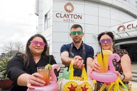 Emma Pond, Pawel Filipiak and Elaine Ryan launching the  Sip, Chill & Grill BBQ packages  at the Clayton Hotel Limerick I PICTURE: Brendan Gleeson