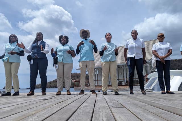 “Let me put it into perspective for you,” says Jamaica-born Tamon Allen, the hotel’s amiable general manager, as we sit down for dinner at Sora, one of 12 on-site restaurants.