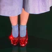 Dorothy wearing her red shoes from the Wizard of Oz
