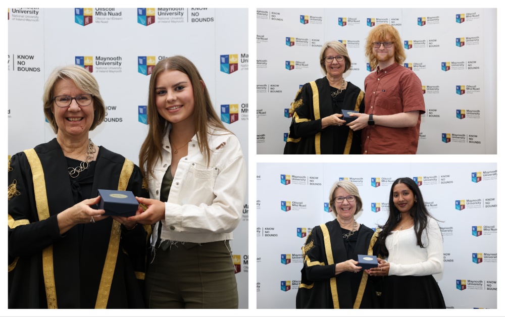 Leah kennedy, Niall Donnelly and Aishwarya Suresh receive their scholarships