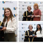 Leah kennedy, Niall Donnelly and Aishwarya Suresh receive their scholarships