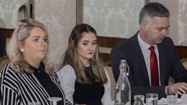 Senator Maria McCormack, Councillor Dakota Nic Mheanman and Deputy Pearse Doherty at the event. Photos: Joe Boland (North West Newspix)