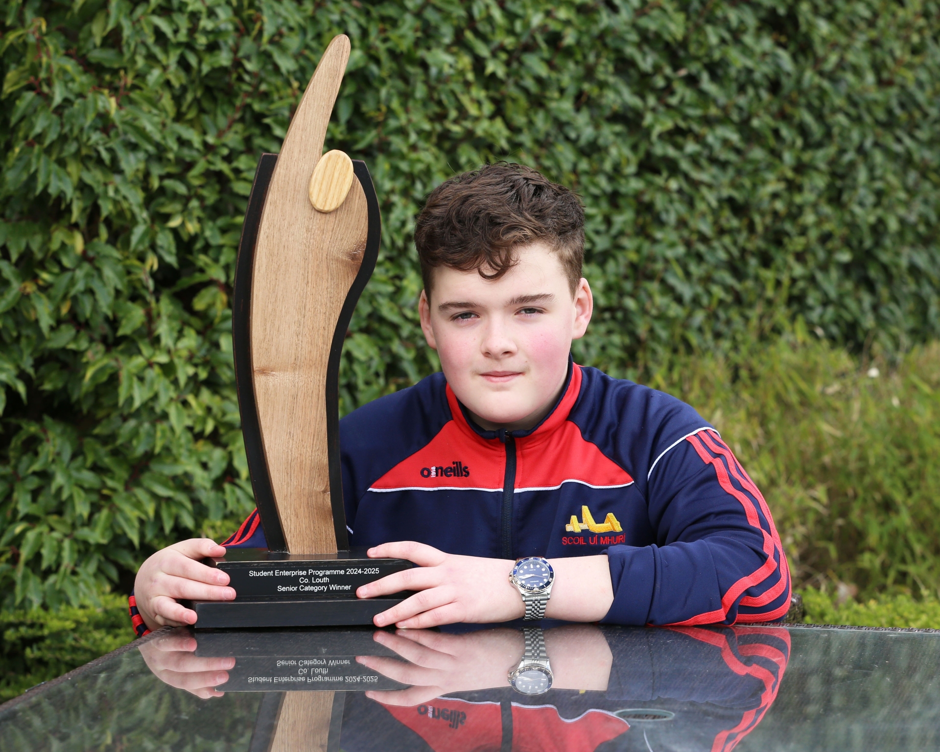 Winner of the 2025 Senior Enterprise Award for Louth is Riley Finegan (Squeak Shield) of Scoil Úi Mhuirí, Dunleer (All photos - Jenny Callanan Photography)
