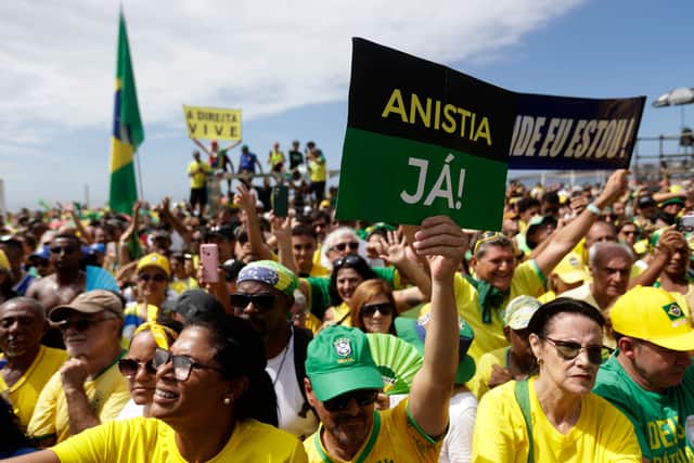 The pro-Bolsonaro demonstration took place nine days before a panel of five of Brazil’s 11 Supreme Court justices will gather in Brasilia to decide whether the former president and several of his allies will stand trial on five counts.