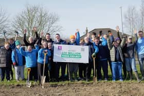 The Naas Racecourse planters celebrating planting 5,000 trees at Naas Racecourse