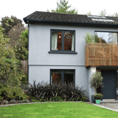 The exterior of the Martin's upside-down home in Limerick