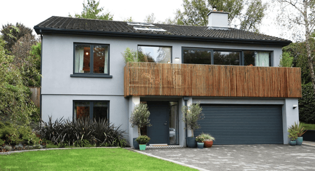 The exterior of the Martin's upside-down home in Limerick