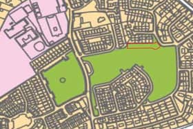 The subject area is the section of Loughboy Park outlined in red
