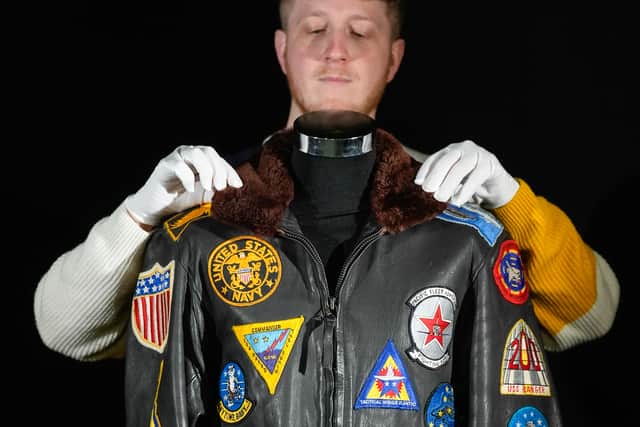 A bomber jacket worn by Tom Cruise as Pete “Maverick” Mitchell in the 1986 action film Top Gun, a ghost trap from 1984 comedy horror Ghostbusters, Angelina Jolie’s jacket from 2003’s Lara Croft: Tomb Raider – The Cradle Of Life, and the robe worn by Sir Michael Gambon as Professor Albus Dumbledore in 2009 fantasy Harry Potter And The Half-Blood Prince are also up for sale.