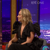 Pictured: Kathryn Thomas with host Patrick Kielty on the Late Late Show