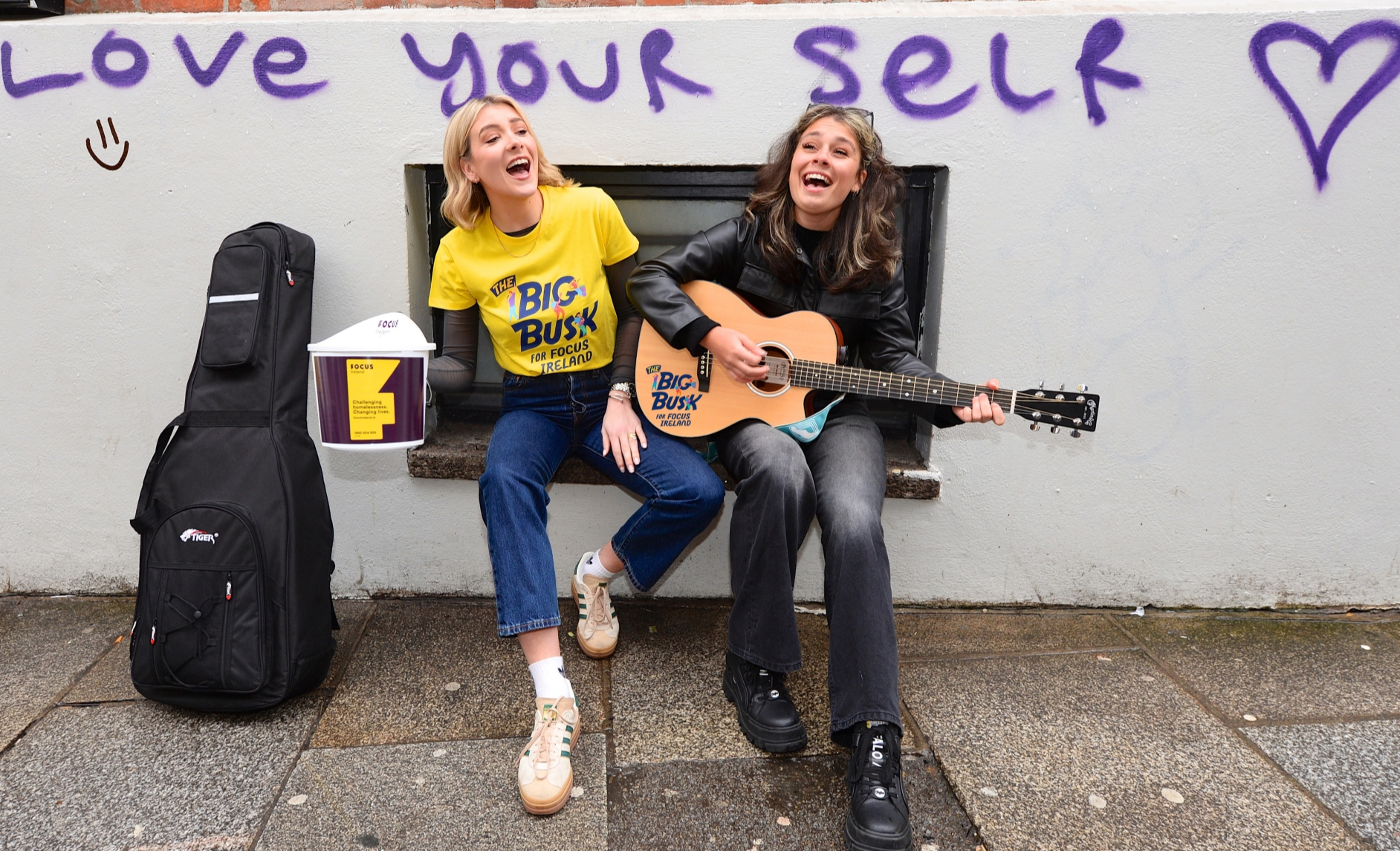Today FM presenter Louise Cantillon and busker Saibh Skelly at the launch of The Big Busk 2025 | PICTURE: Justin Farrelly