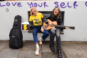 Today FM presenter Louise Cantillon and busker Saibh Skelly at the launch of The Big Busk 2025 | PICTURE: Justin Farrelly