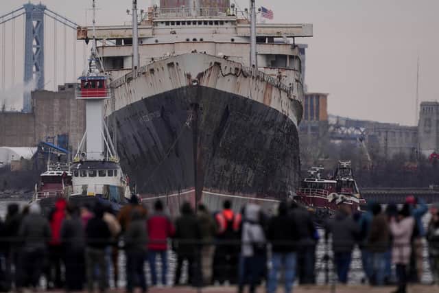Historic ocean liner begins voyage to become world’s largest artificial ...