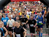 Runners starting the marathon