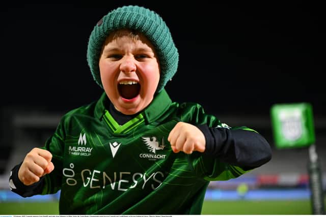 Dressed in full Connacht colours and sporting a green beanie, Scott's enthusiasm was evident as he geared up to watch his side end a four-game losing streak.