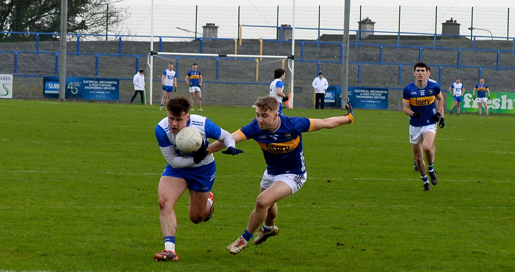 Waterford's Alan Dunwoody tries to break away from Tipperary's Manus McFadden during Sunday's game at Walsh Park. Picture: Michael Boland