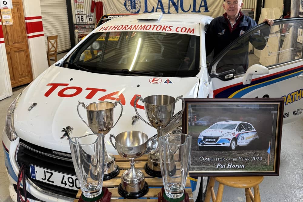 Pat Horan with some of the trophies he won during the year.