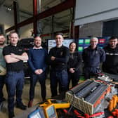 TUS lecturers Darragh Donnelly and Sean Conway with Alan Kelly, Shannon Chamber Skillnet and students Tiernan, Thomas , Mark, Samantha, Chris and Tristan | PICTURE: Eamon Ward