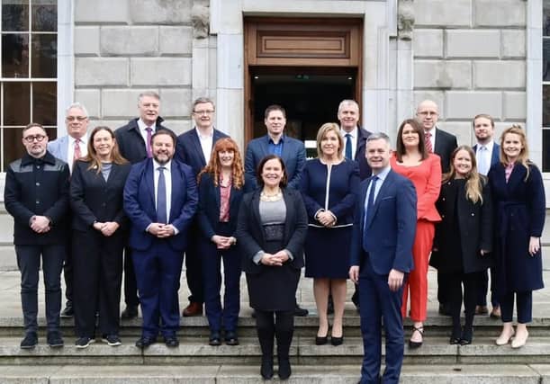 Clare TD Donna McGettigan (pictured to the left of Mary Lou McDonald) has been appointed to the Sinn Fein front bench
